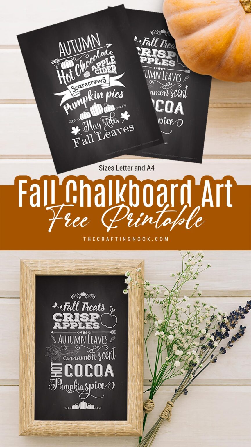 Fall Chalkboard Art Free Printable (Letter and A4) - The Crafting Nook