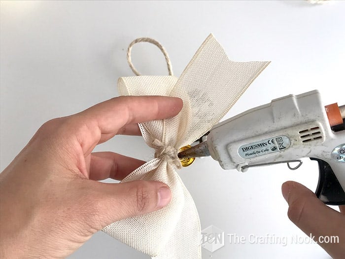 hot glue the bow