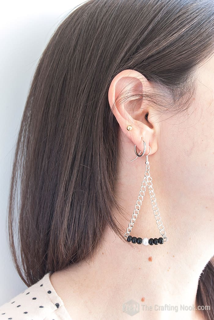 DIY Black and Silver Geometric Earrings (with Video Tutorial) | The ...