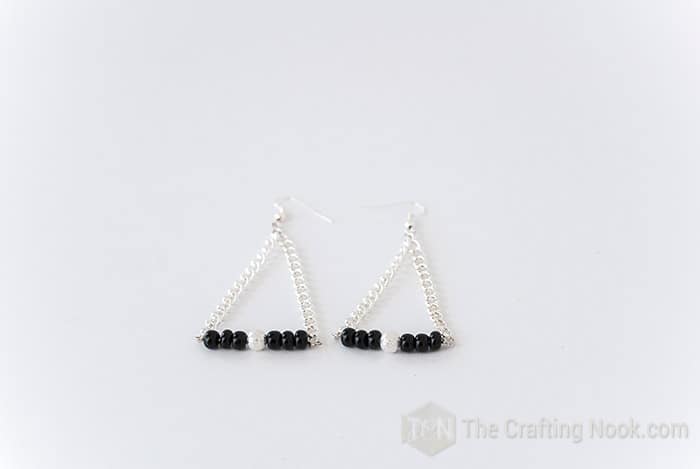 general view of Black and Silver Geometric Earrings