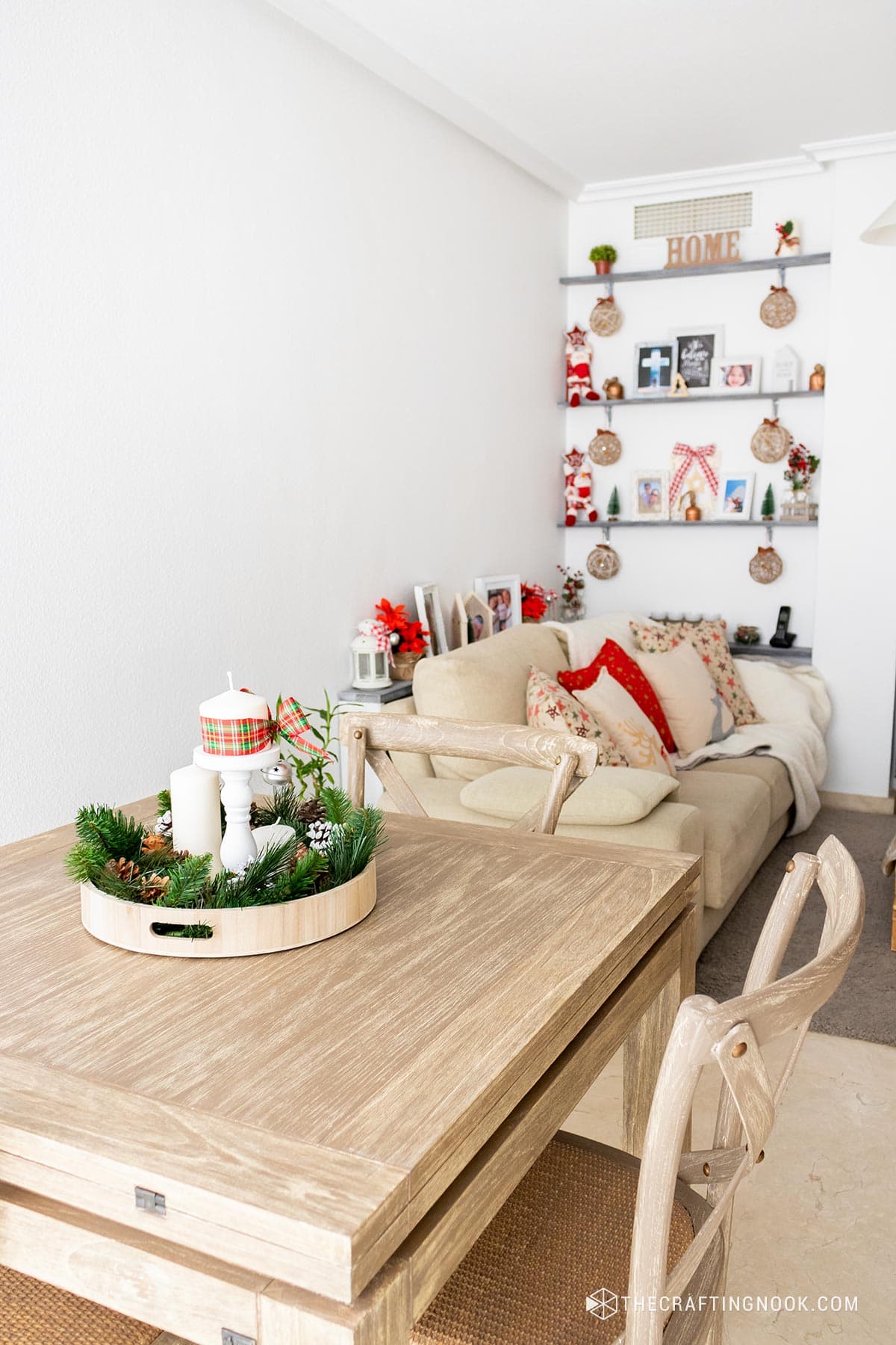 general view dining table and later the sofa in the back