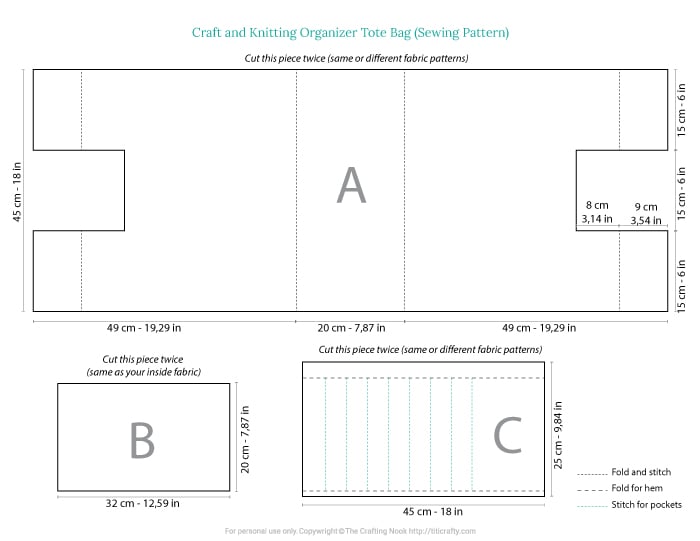 DIY Craft and Knitting Bag ORGANIZER + Free Pattern - The Crafting