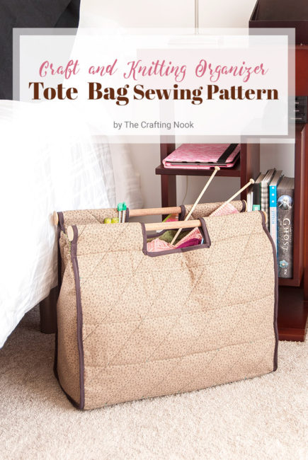 DIY Craft and Knitting Organizer Tote Bag (Sewing Pattern)