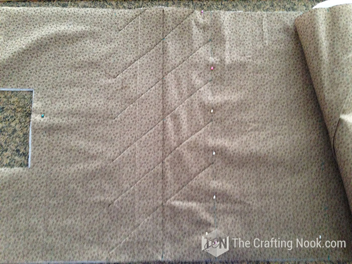 showing the sewing pattern on the fabric