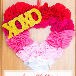 Ombre Ruffled Heart Valentines Day Wreath