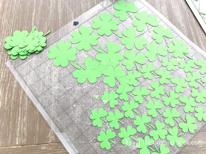 All the shamrocks cutout on the silhouette cameo mat