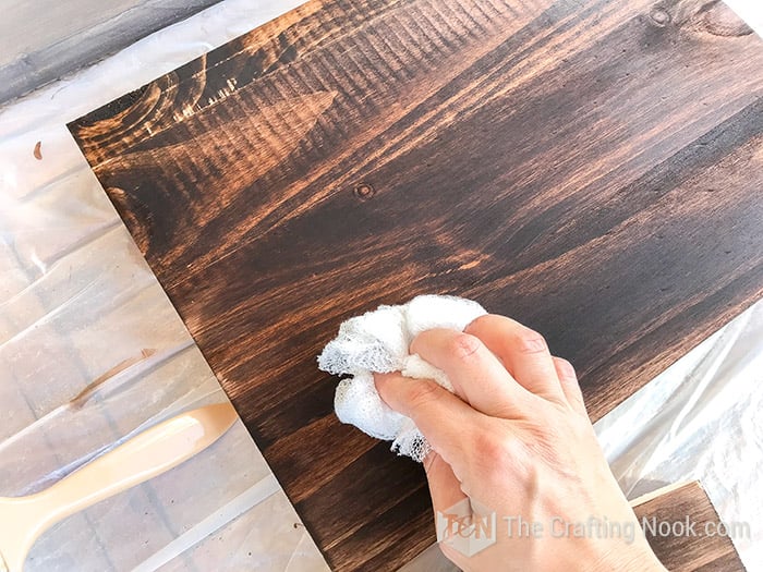 walnut stain painting the board