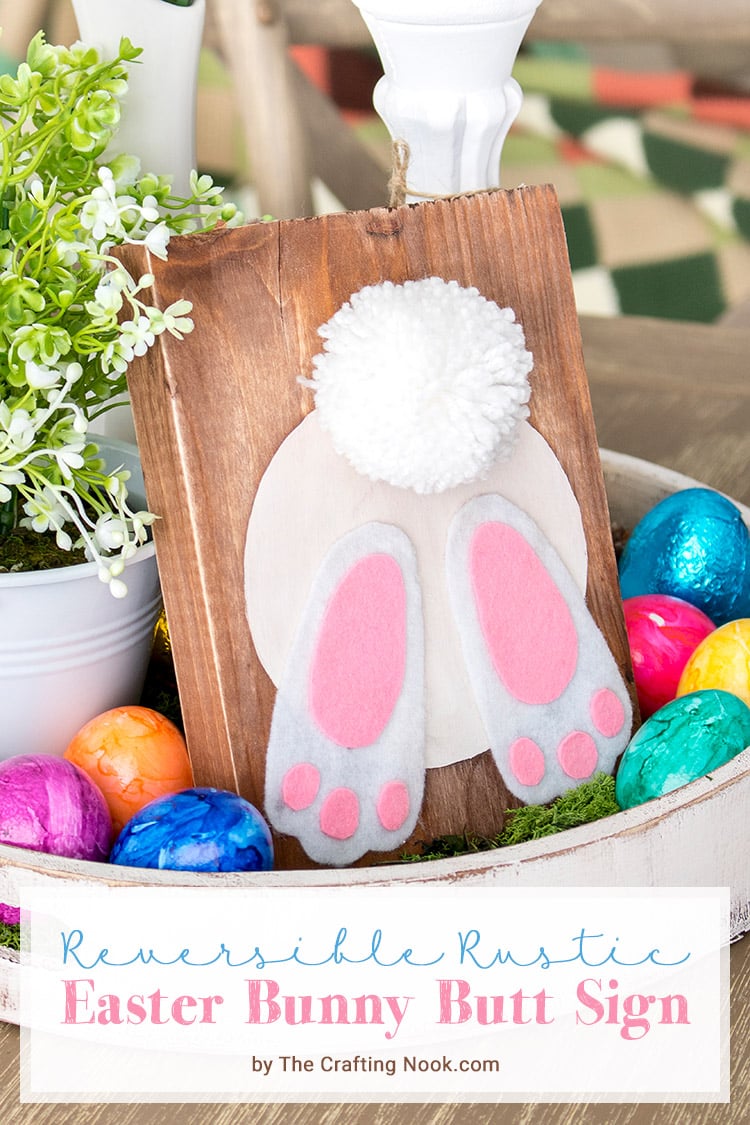 DIY Reversible Rustic Easter Bunny Butt Sign Tutorial