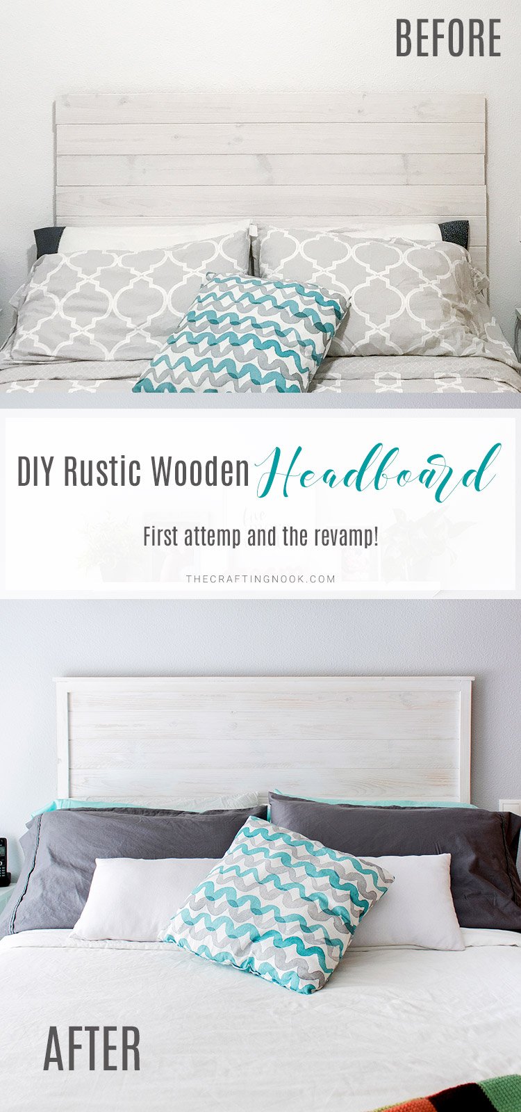 Inexpensive DIY Rustic Wooden Headboard