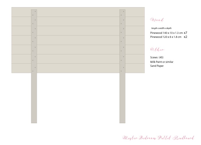 Wooden Headboard back plan digital image