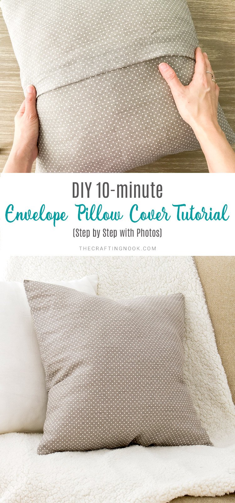 How to Make a DIY Envelope Pillow Cover - Be Brave and Bloom