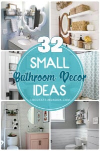 Decorative bathroom mirror and vanity with modern design, stylish design solutions for small bathrooms.