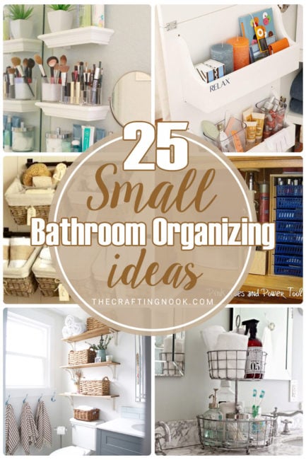 25 Small Bathroom Organizing Ideas cover image with title text overlay