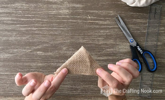 Folding burlap.