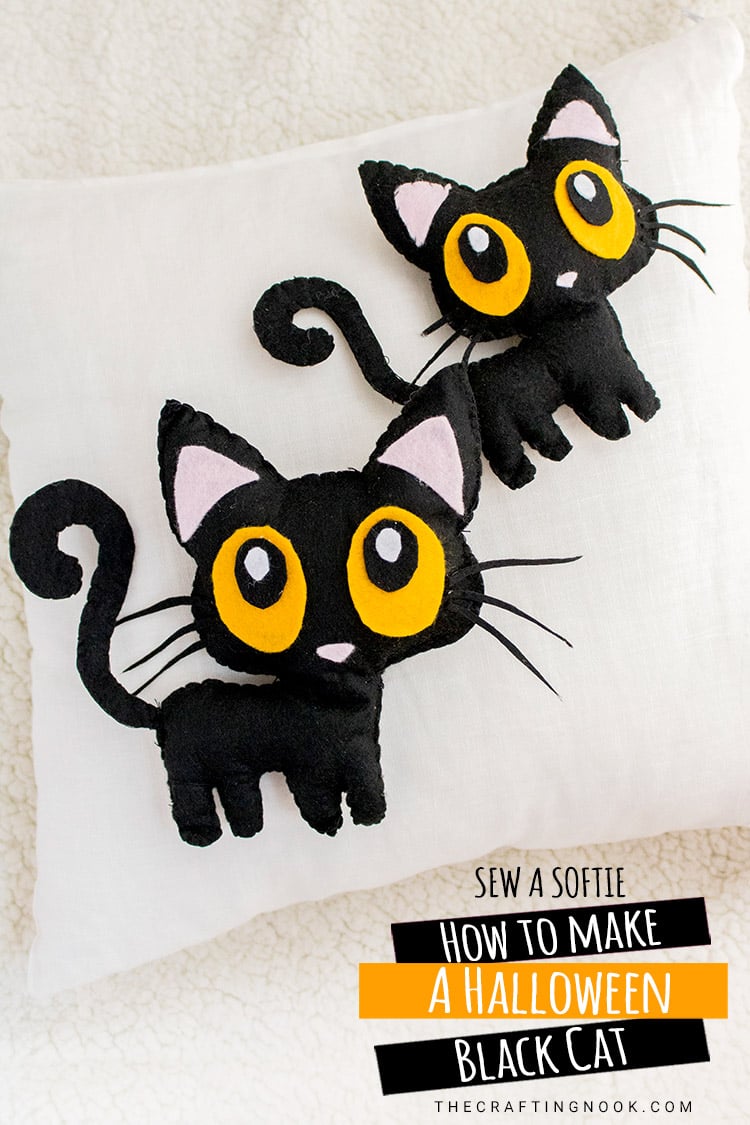 DIY Free Halloween Black Cat Softie Pattern