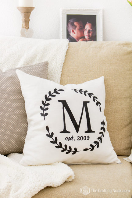 Make a Monogrammed Zippered Pillow Cover image