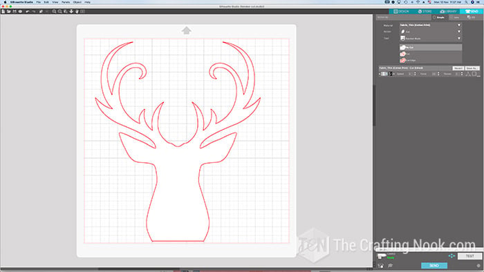 screenshot of design reindeer applique