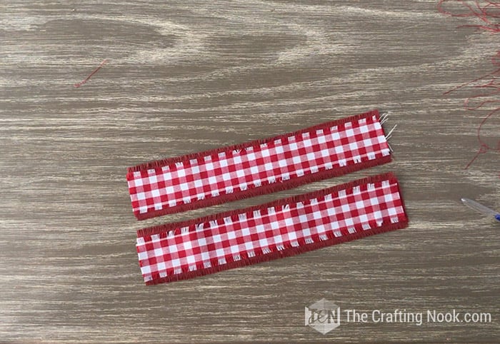 showing how the strips of fabric should be on top of each other
