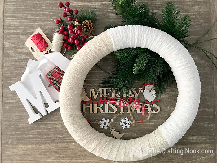 Christmas Buffalo Plaid Wreath diy supplies needed