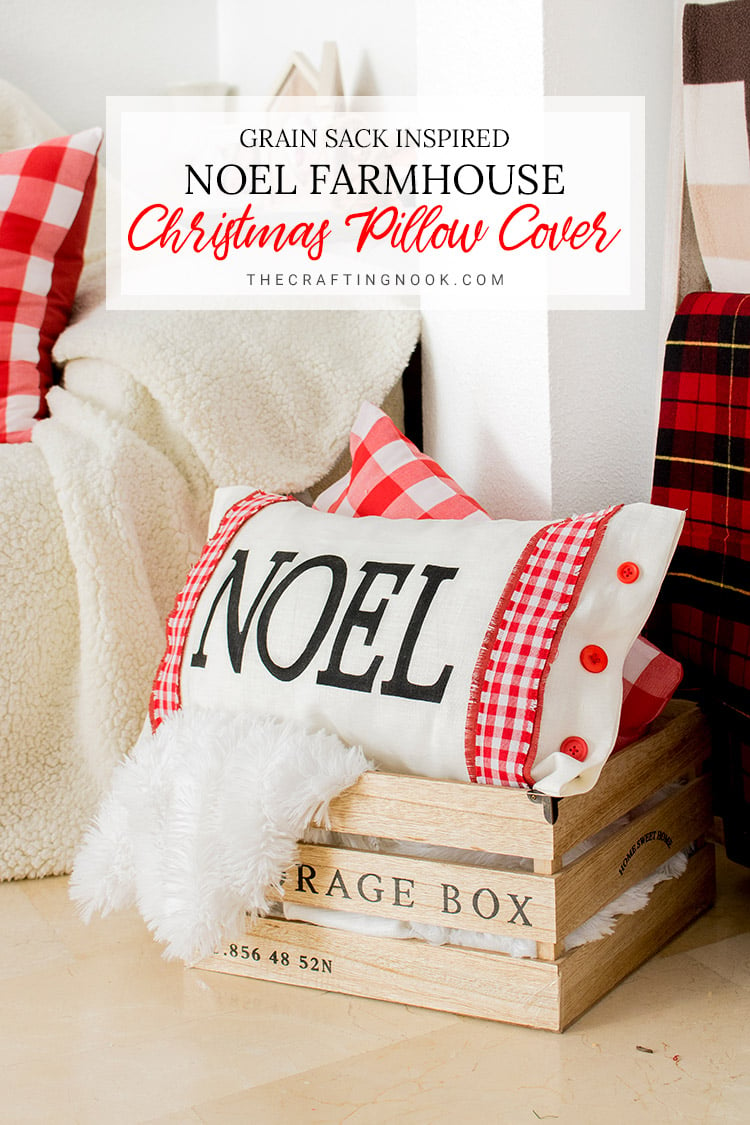 DIY Reindeer Applique Plaid Christmas Pillows - The Crafting Nook