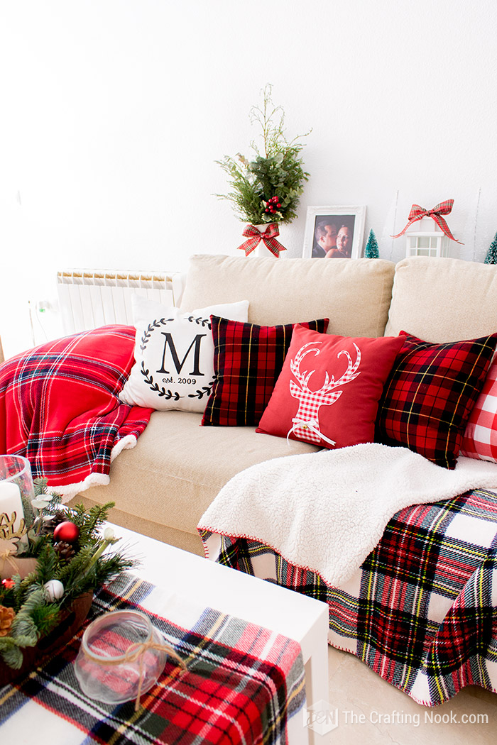 Red and White Christmas Plaid Decor Home Tour 2018 - The Crafting Nook