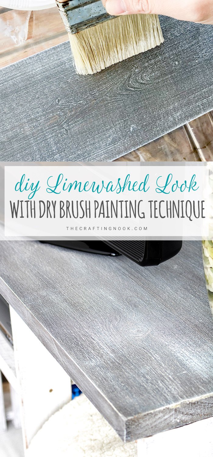 DIY Limewashed look with Dry brush painting technique Process Pinterest Image