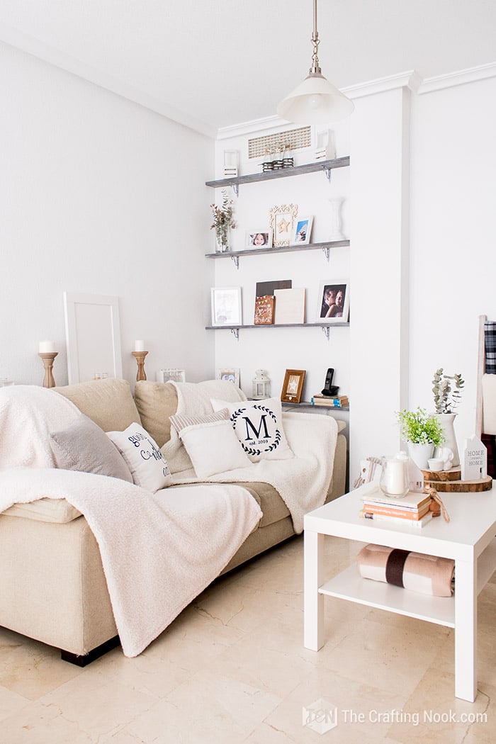 An organized and clean living room