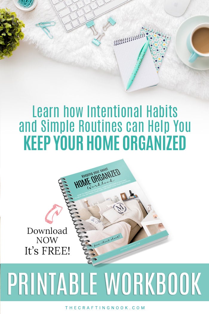 Tips and Tricks for an Organized Home + Free Workbook cover image with text overlay