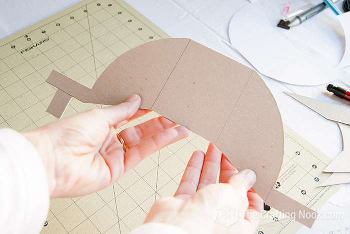 showing the cardboard already cut to the shape