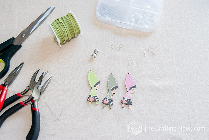 top view of DIY Leather Necklace supplies on the table