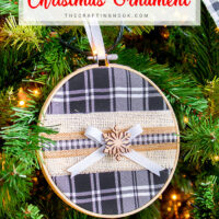 Buffalo Plaid Embroidery Hoop Christmas Ornament