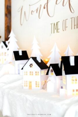 DIY Paper Christmas Village (+ Free Cut Files) On my mantel Cover image