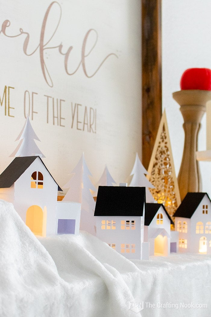 DIY Paper Christmas Village (+ Free Cut Files) - The Crafting Nook