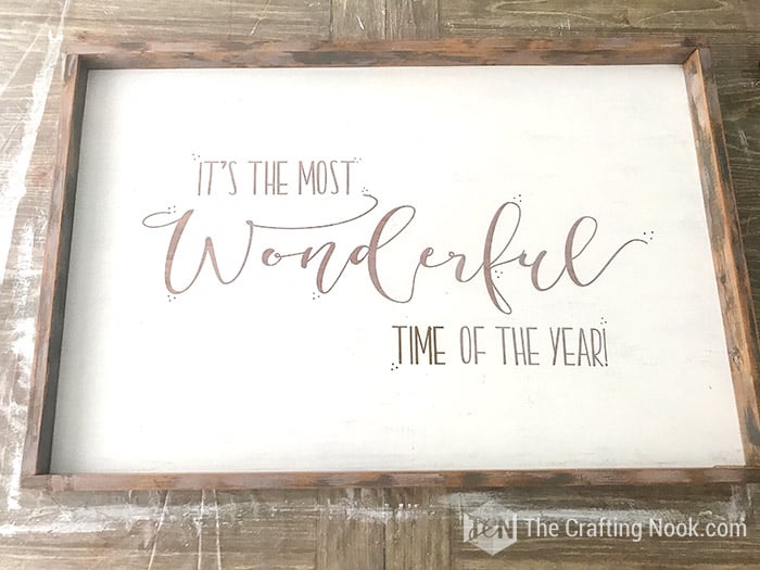 "It´s the most wonderful time of the year" text on Christmas wood sign