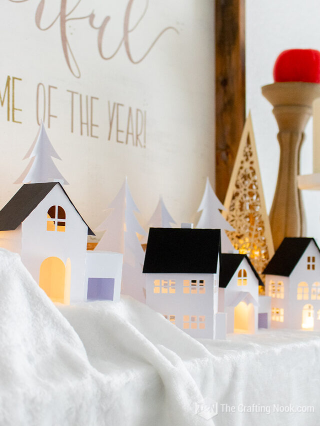 Easy Paper Christmas Village DIY