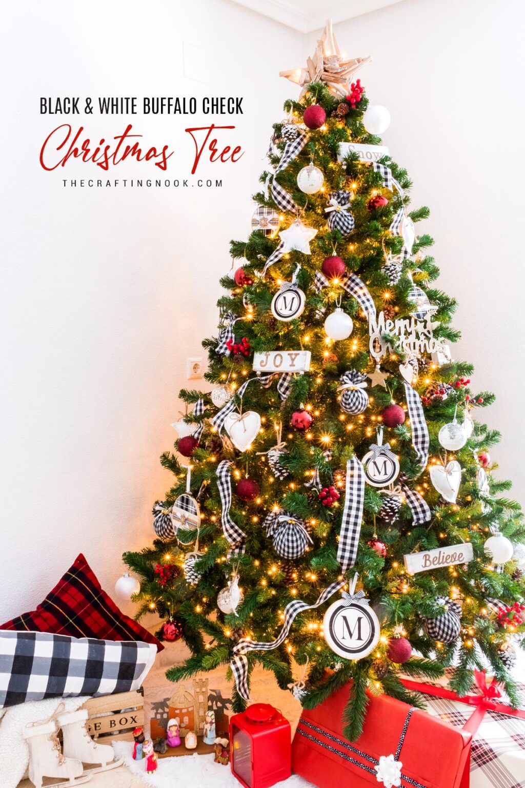 Black and White Buffalo Check Christmas Tree 2019 The Crafting Nook