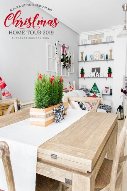 Black and White Buffalo Plaid Christmas Home Tour 2