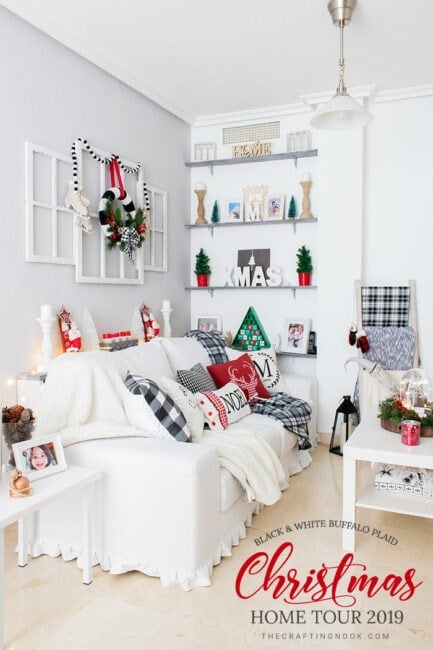 Black and White Buffalo Plaid Christmas Home Tour 2019
