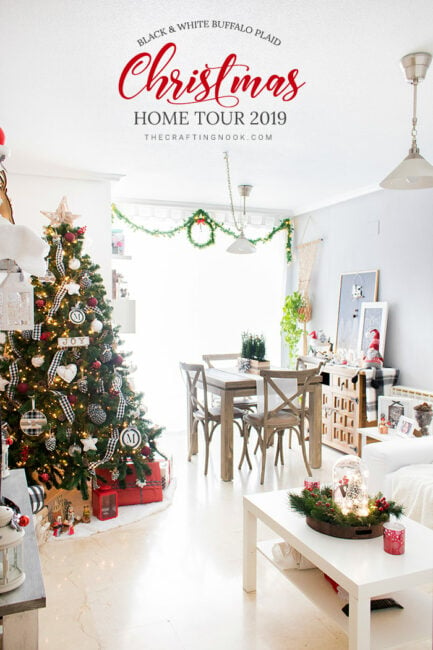 Black and White Buffalo Plaid Christmas Home Tour