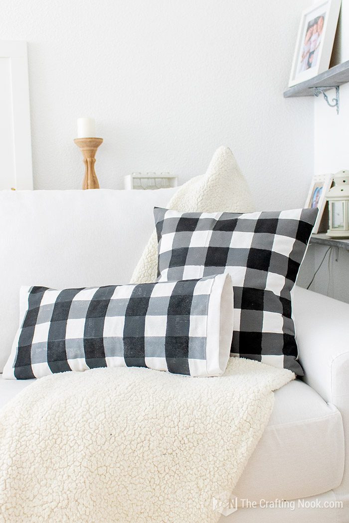 image of cushions lined with Buffalo Check on Fabric 