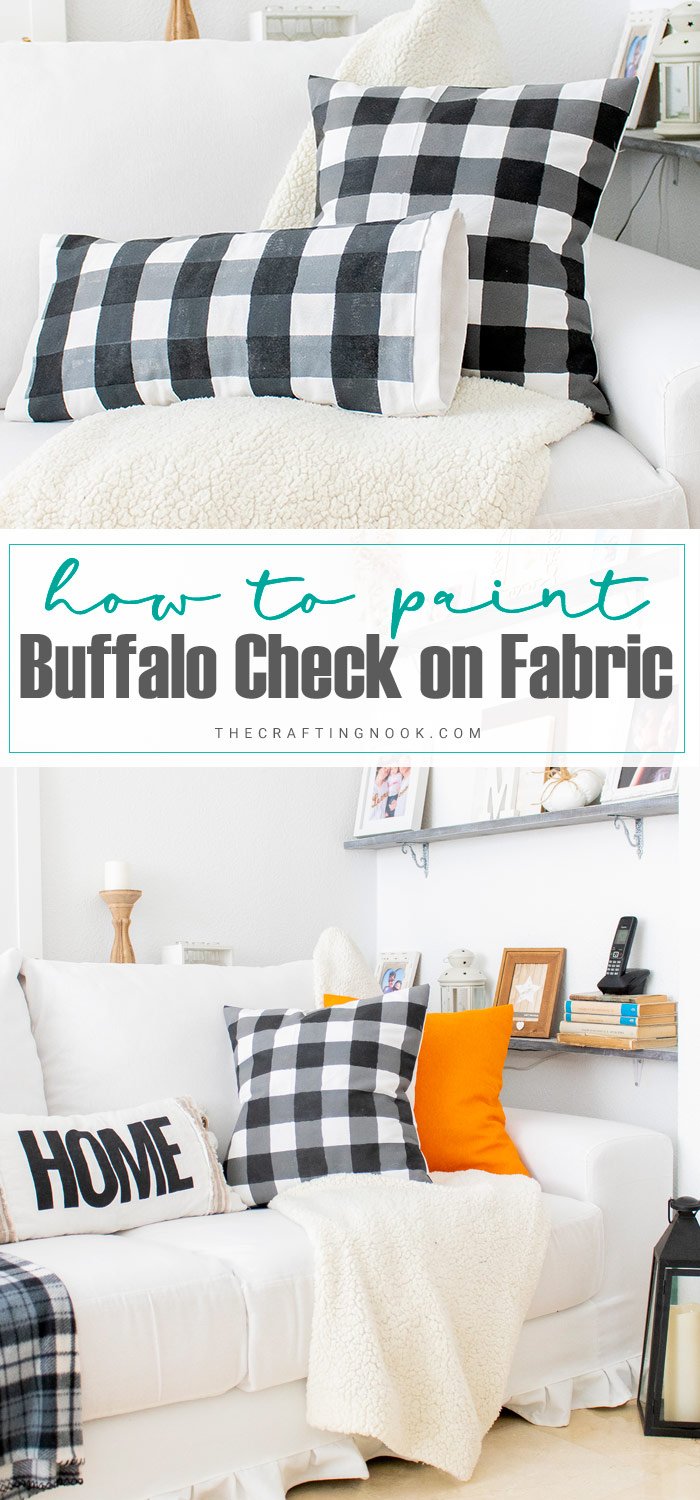 How to Paint Buffalo Check on Fabric Pinterest image