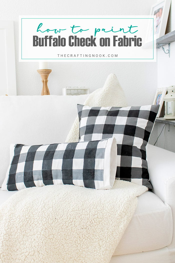 How to Paint Buffalo Check on Fabric cover with text overlay