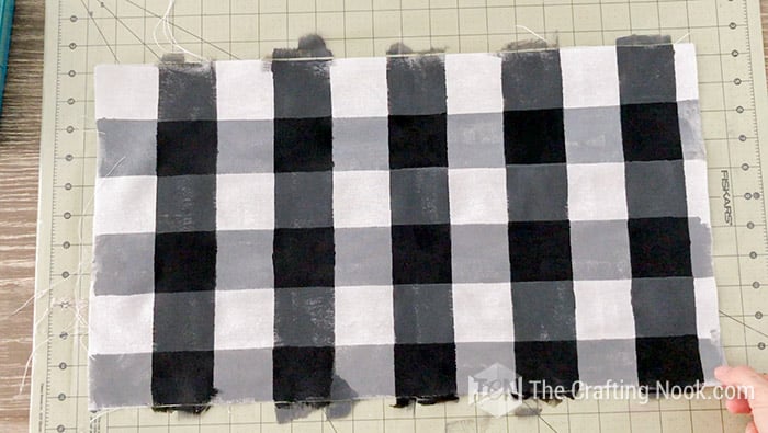 Buffalo plaid painted fabric is ready