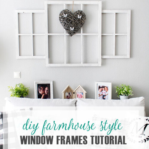 DIY Farmhouse style Window Frames Tutorial - The Crafting Nook
