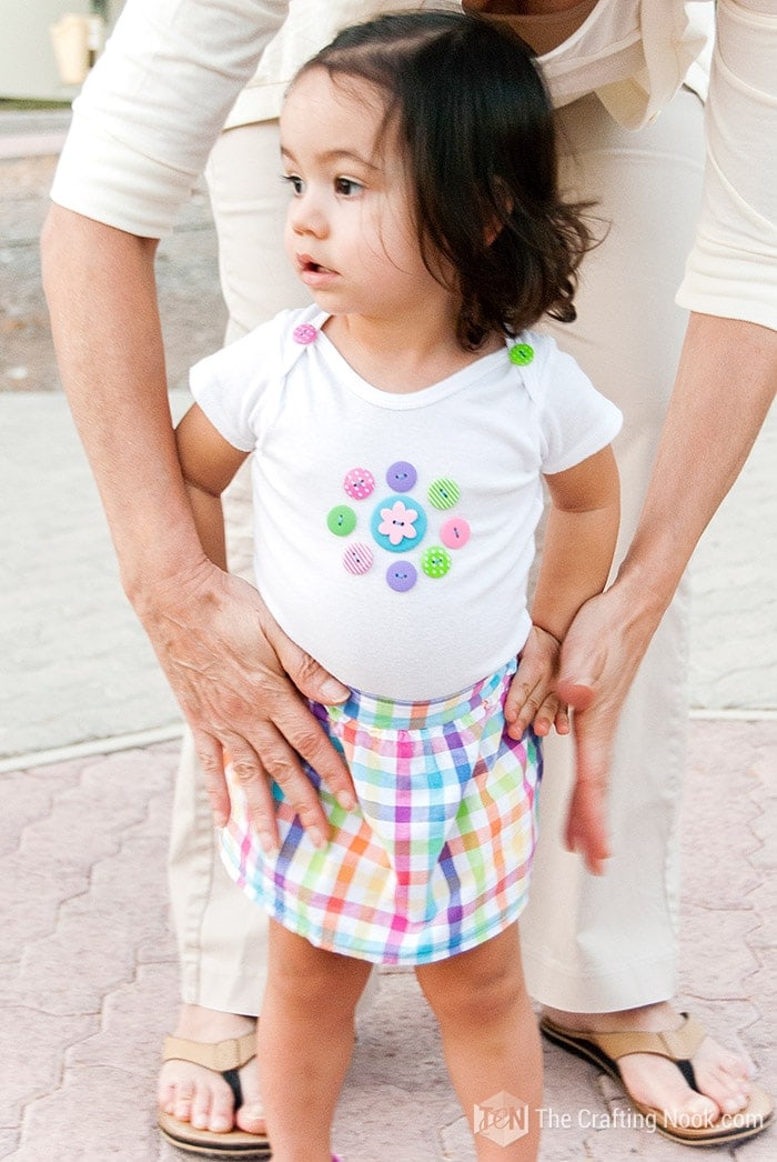 Fun Flower Button Decorated Onesie for Babies