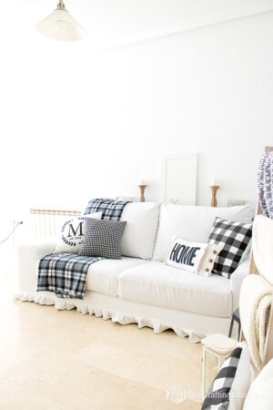 DIY Sofa Slipcover Update Refresh Renew The Crafting Nook   DIY Sofa Slipcover Cozy 300x450 