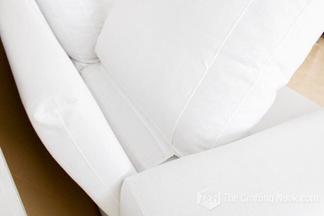 DIY Sofa Slipcover Update Refresh Renew The Crafting Nook   IMG 3639 650x434 