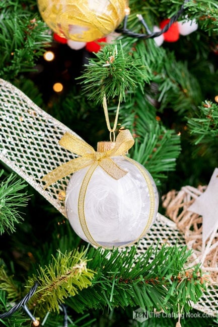 DIY Feather Christmas Ornament - The Crafting Nook