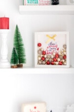 DIY Red and Gold Christmas Ornament Shadow Box - The Crafting Nook