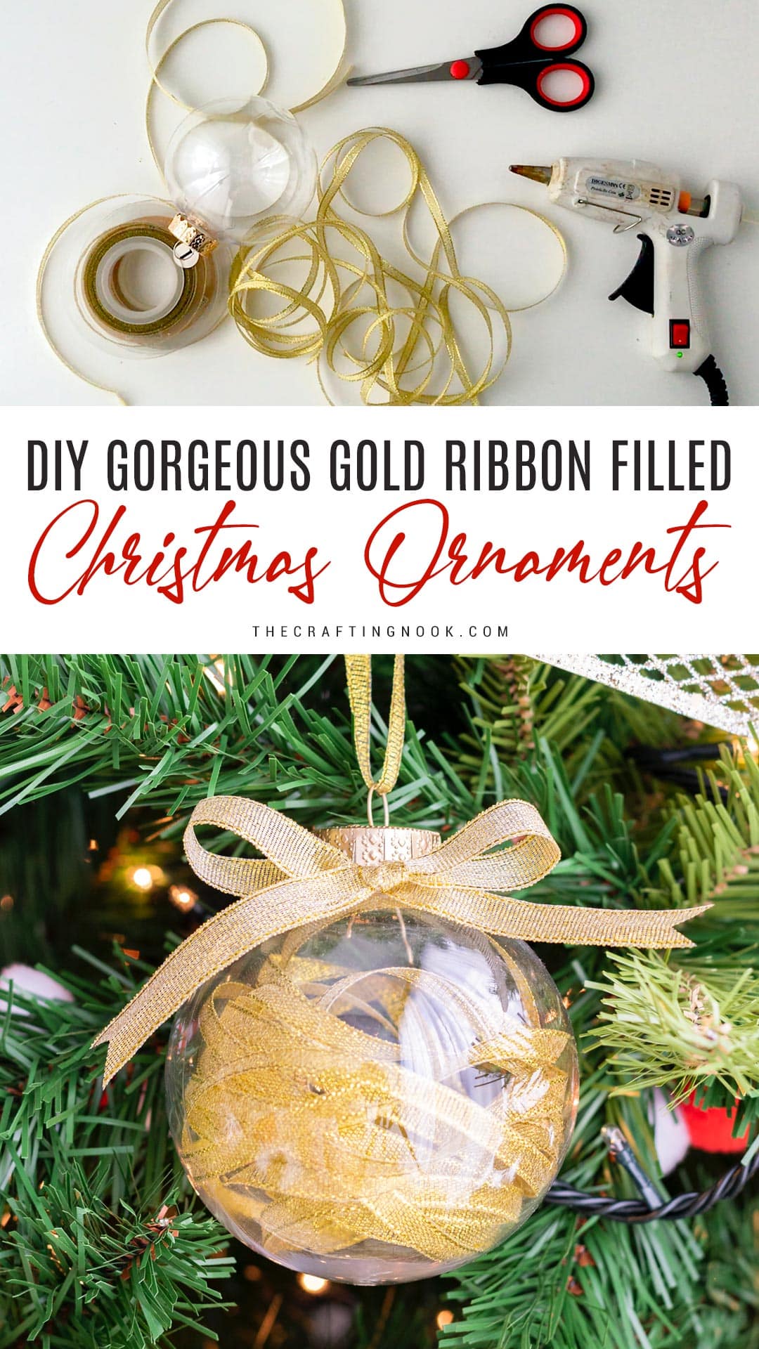 DIY Ribbon Christmas Ornaments (with video tutorial) - The